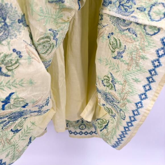 Sundance Dress Small Maxi Embroidered Floral Tiered Cotton Silk Beach Resort EUC - Picture 8 of 11